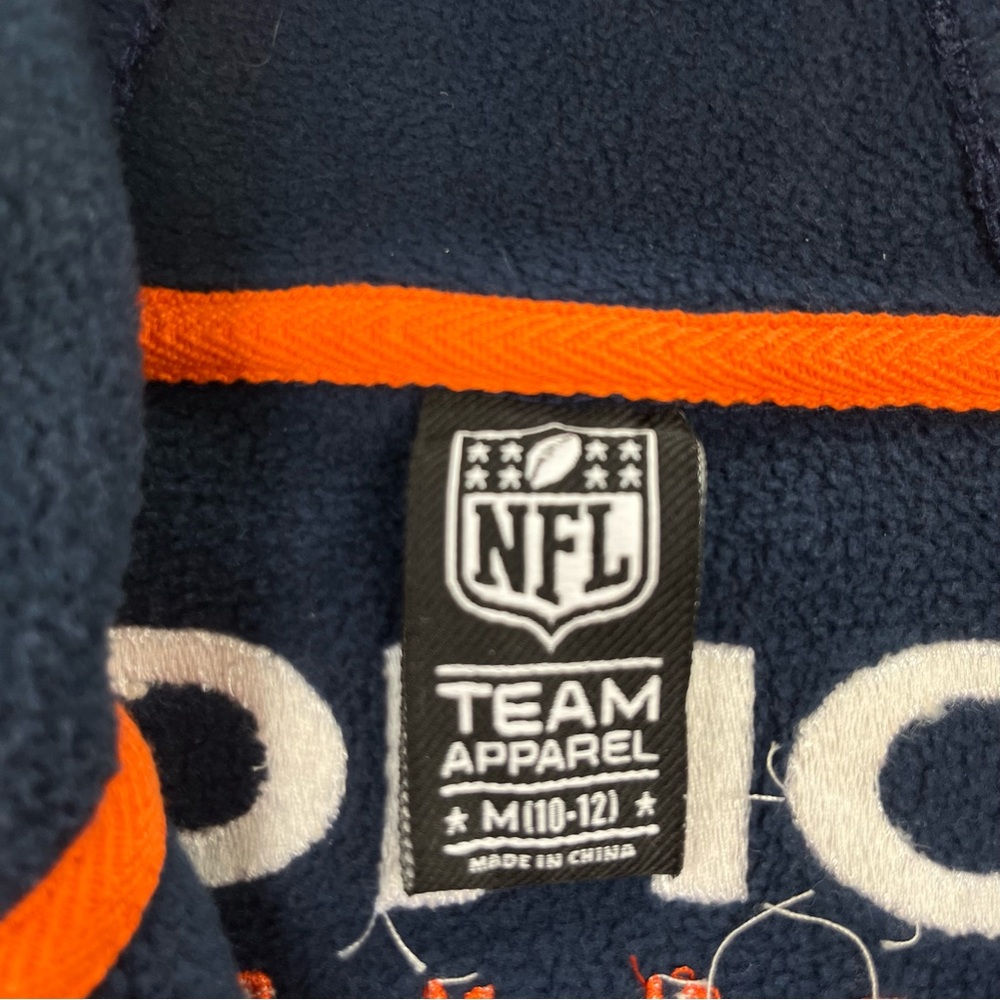 NFL Denver Broncos Boys Navy 1/4 Zip Hoodie Jacket Size Medium (10-12) - Picture 3 of 8